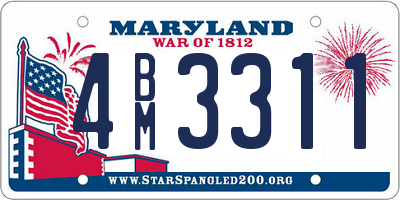 MD license plate 4BM3311