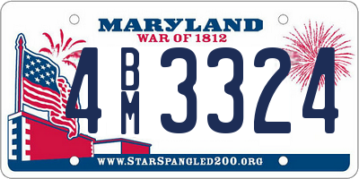 MD license plate 4BM3324