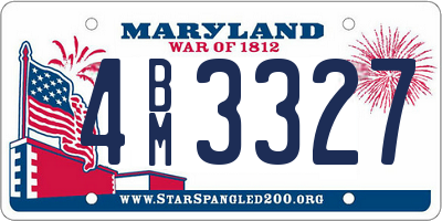 MD license plate 4BM3327