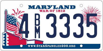MD license plate 4BM3335