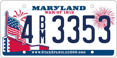 MD license plate 4BM3353