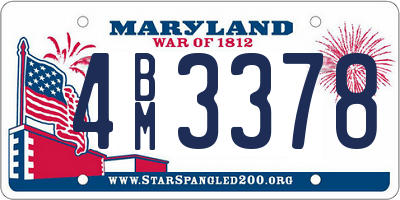 MD license plate 4BM3378