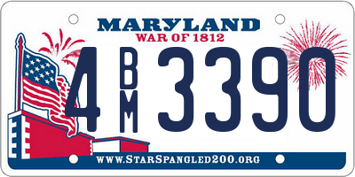 MD license plate 4BM3390