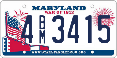 MD license plate 4BM3415