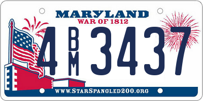 MD license plate 4BM3437