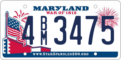 MD license plate 4BM3475