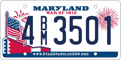 MD license plate 4BM3501