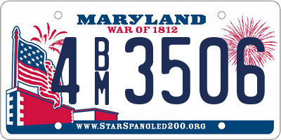 MD license plate 4BM3506