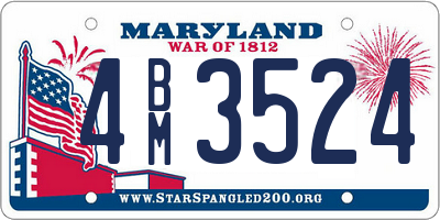 MD license plate 4BM3524