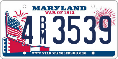 MD license plate 4BM3539