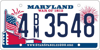 MD license plate 4BM3548