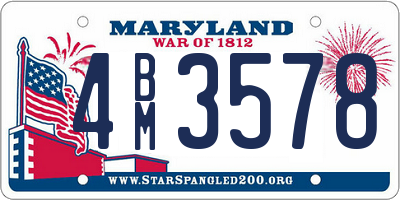 MD license plate 4BM3578
