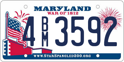 MD license plate 4BM3592