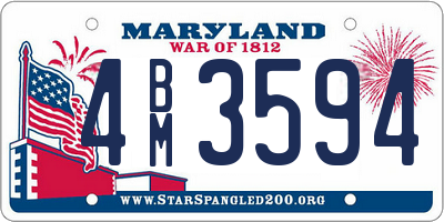 MD license plate 4BM3594