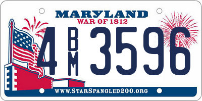 MD license plate 4BM3596
