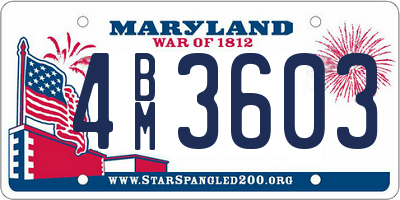 MD license plate 4BM3603