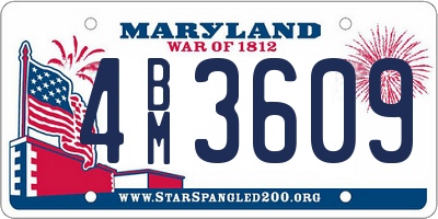 MD license plate 4BM3609