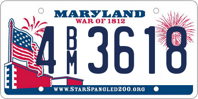 MD license plate 4BM3618
