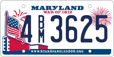 MD license plate 4BM3625