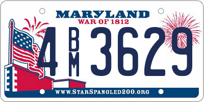 MD license plate 4BM3629