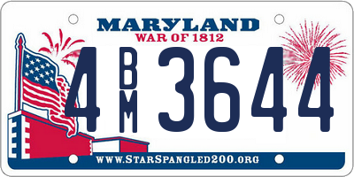 MD license plate 4BM3644