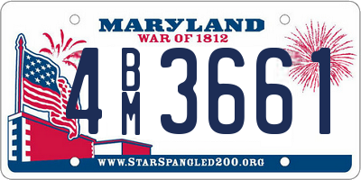 MD license plate 4BM3661