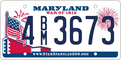 MD license plate 4BM3673