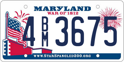 MD license plate 4BM3675