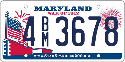 MD license plate 4BM3678