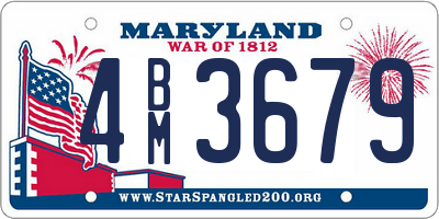 MD license plate 4BM3679