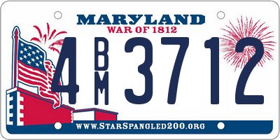 MD license plate 4BM3712