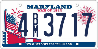 MD license plate 4BM3717