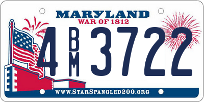 MD license plate 4BM3722