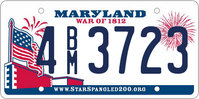 MD license plate 4BM3723