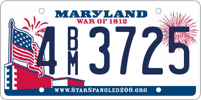 MD license plate 4BM3725