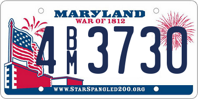 MD license plate 4BM3730
