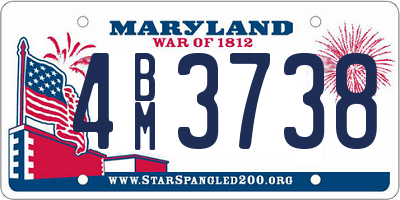 MD license plate 4BM3738