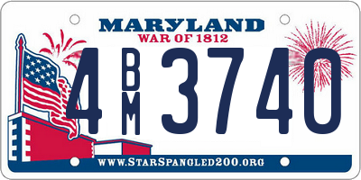 MD license plate 4BM3740
