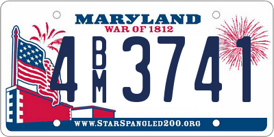 MD license plate 4BM3741