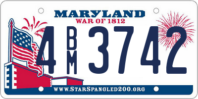 MD license plate 4BM3742