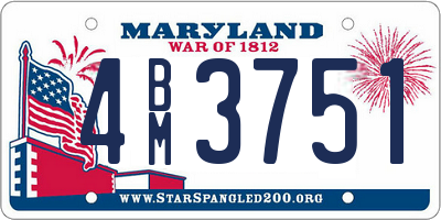 MD license plate 4BM3751