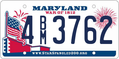 MD license plate 4BM3762