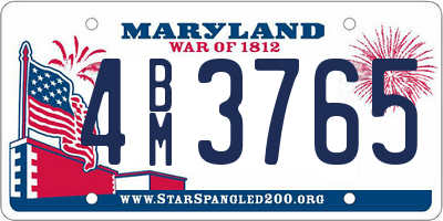 MD license plate 4BM3765