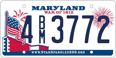 MD license plate 4BM3772