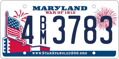 MD license plate 4BM3783