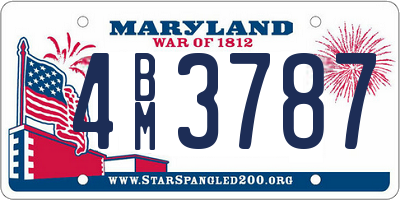 MD license plate 4BM3787
