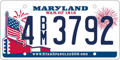MD license plate 4BM3792
