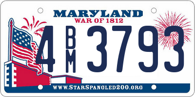 MD license plate 4BM3793