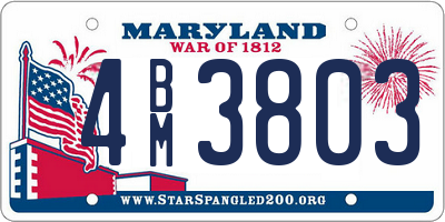 MD license plate 4BM3803