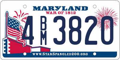 MD license plate 4BM3820